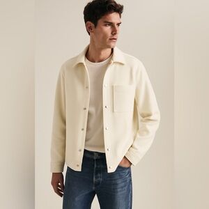 Reiss Cream Snap Front Shirt Jacket Overshirt Shacket